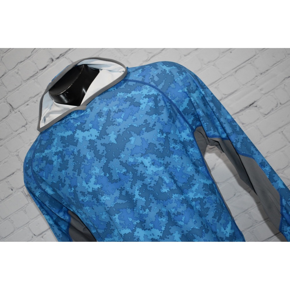 NRS Hoodie Mens XL Blue Digital Camo Long Sleeve Performance Sun Shirt